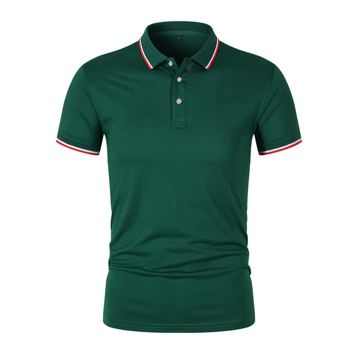 Mens Polo Shirt Breathable Blend Ribbed Collar Relaxed Fit