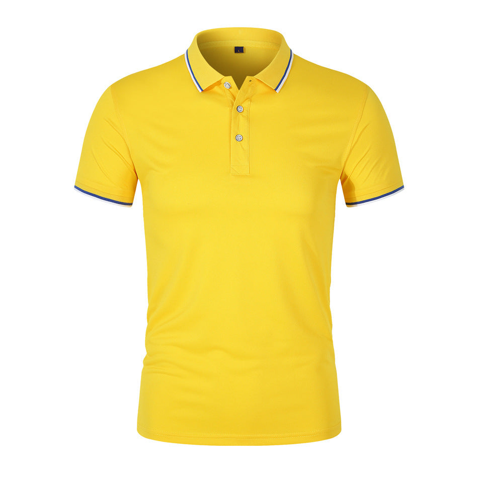 Mens Polo Shirt Breathable Blend Ribbed Collar Relaxed Fit