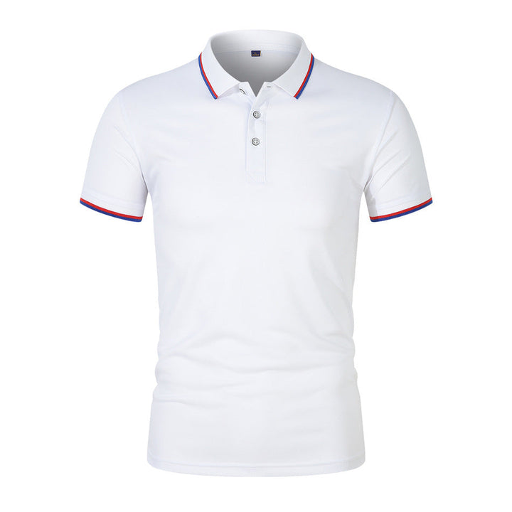 Mens Polo Shirt Breathable Blend Ribbed Collar Relaxed Fit - BritishMode