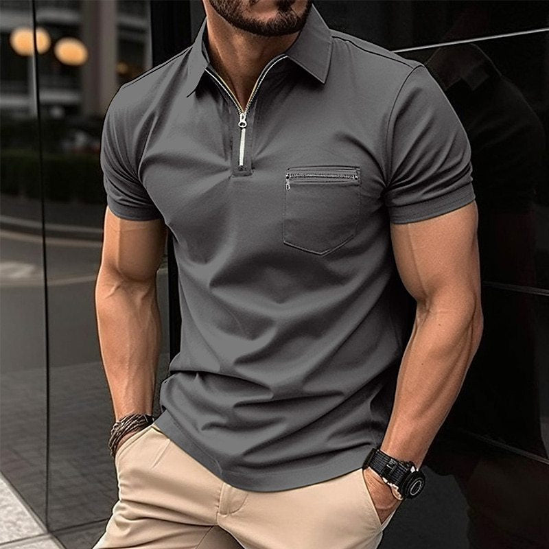 Mens Polo Shirt Breathable Blend Relaxed Fit