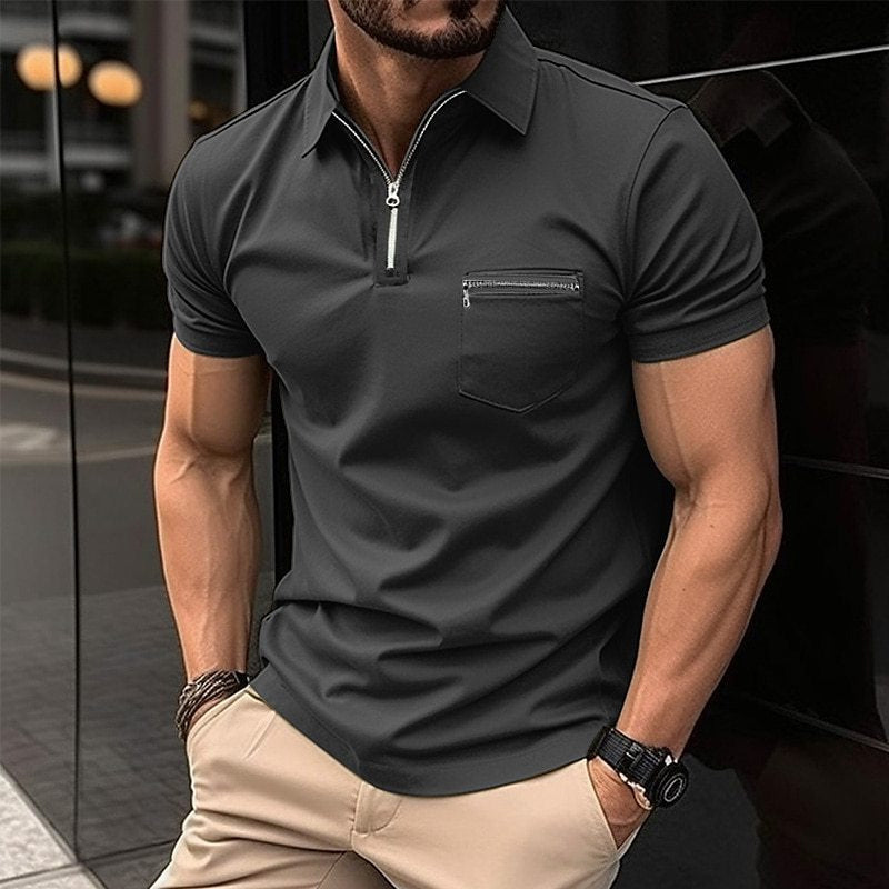Mens Polo Shirt Breathable Blend Relaxed Fit - BritishMode