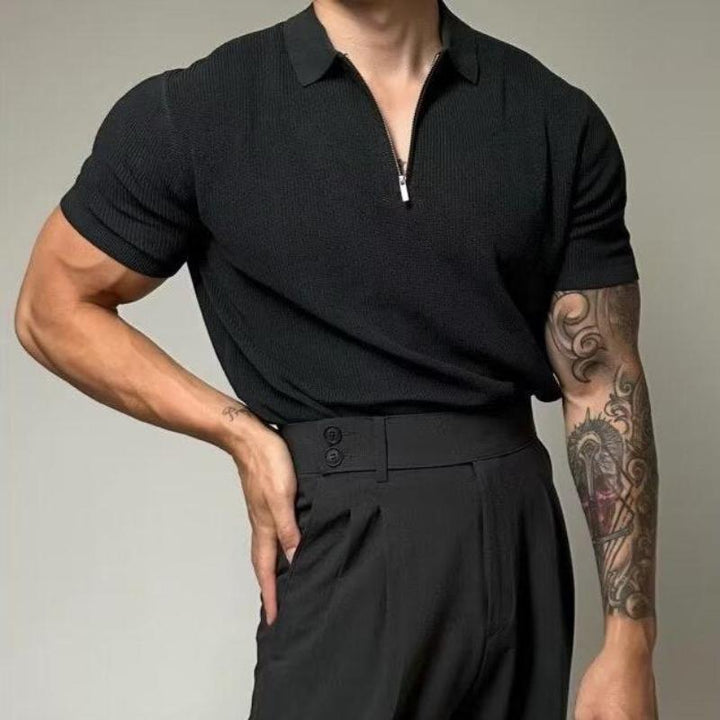 Mens Polo Shirt Breathable Blend Muscle Fit Moisture Wicking
