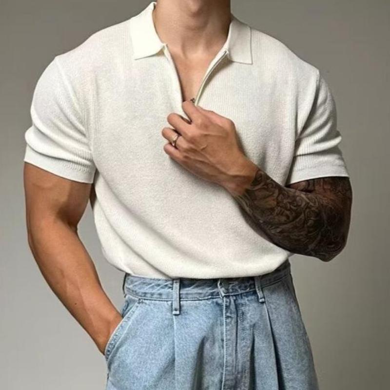 Mens Polo Shirt Breathable Blend Muscle Fit Moisture Wicking