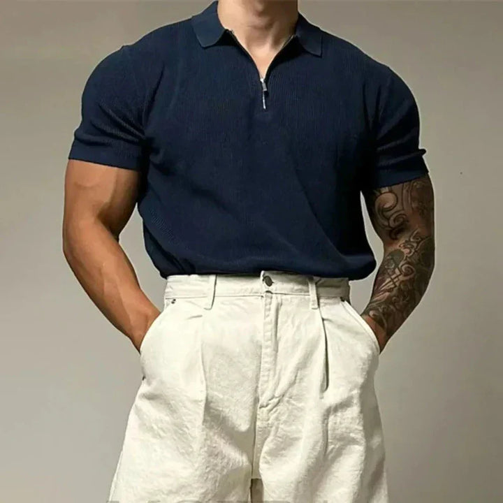 Mens Polo Shirt Breathable Blend Muscle Fit Moisture Wicking