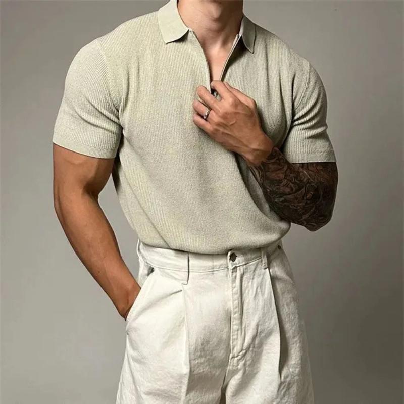 Mens Polo Shirt Breathable Blend Muscle Fit Moisture Wicking - BritishMode