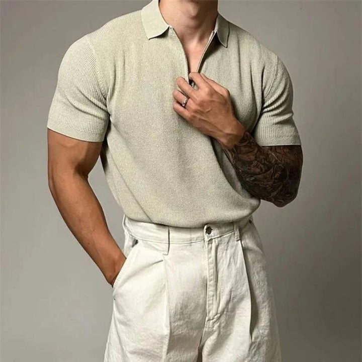 Mens Polo Shirt Breathable Blend Muscle Fit Moisture Wicking - BritishMode