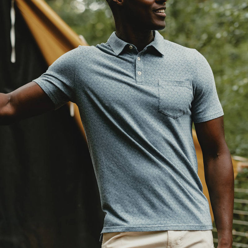 Mens Polo Shirt Soft Breathable Blend Button Placket