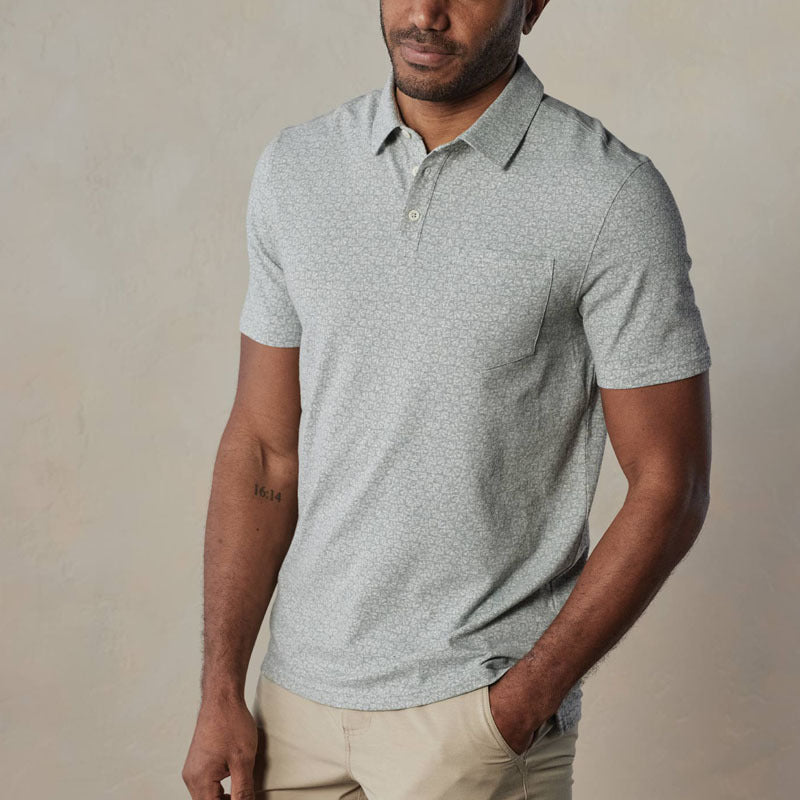 Mens Polo Shirt Soft Breathable Blend Button Placket