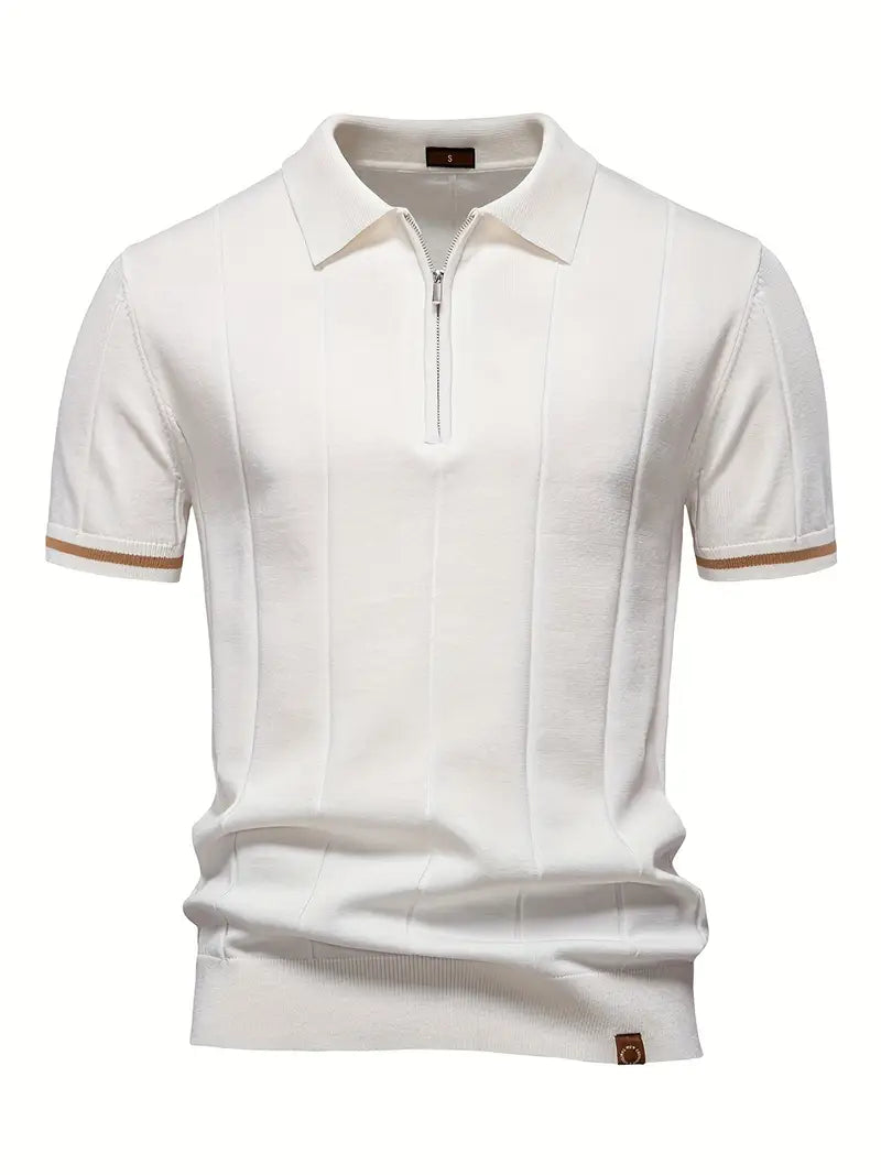 Mens Polo Shirt Modern Tapered Waist Flexible Fit
