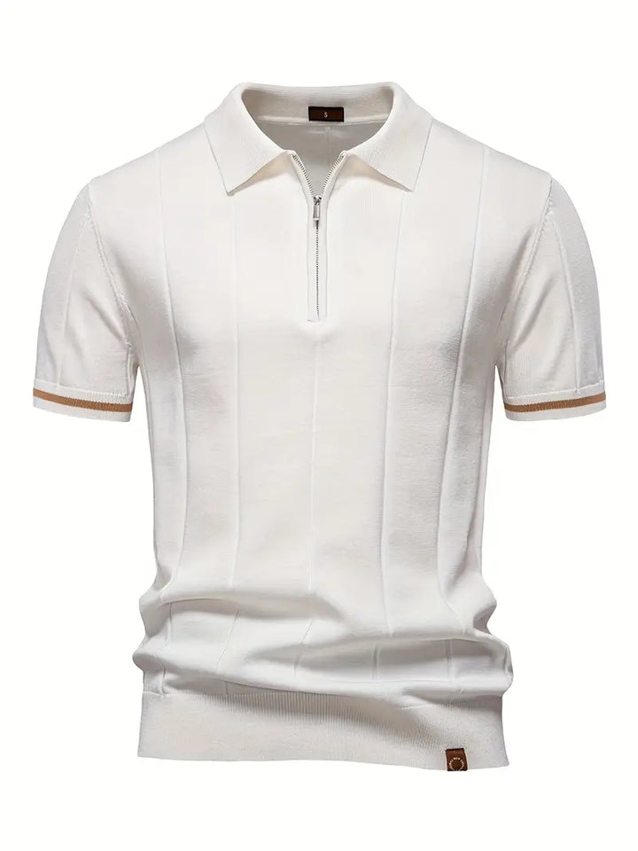 Mens Polo Shirt Modern Tapered Waist Flexible Fit