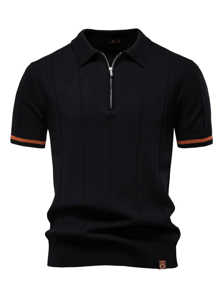 Mens Polo Shirt Modern Tapered Waist Flexible Fit