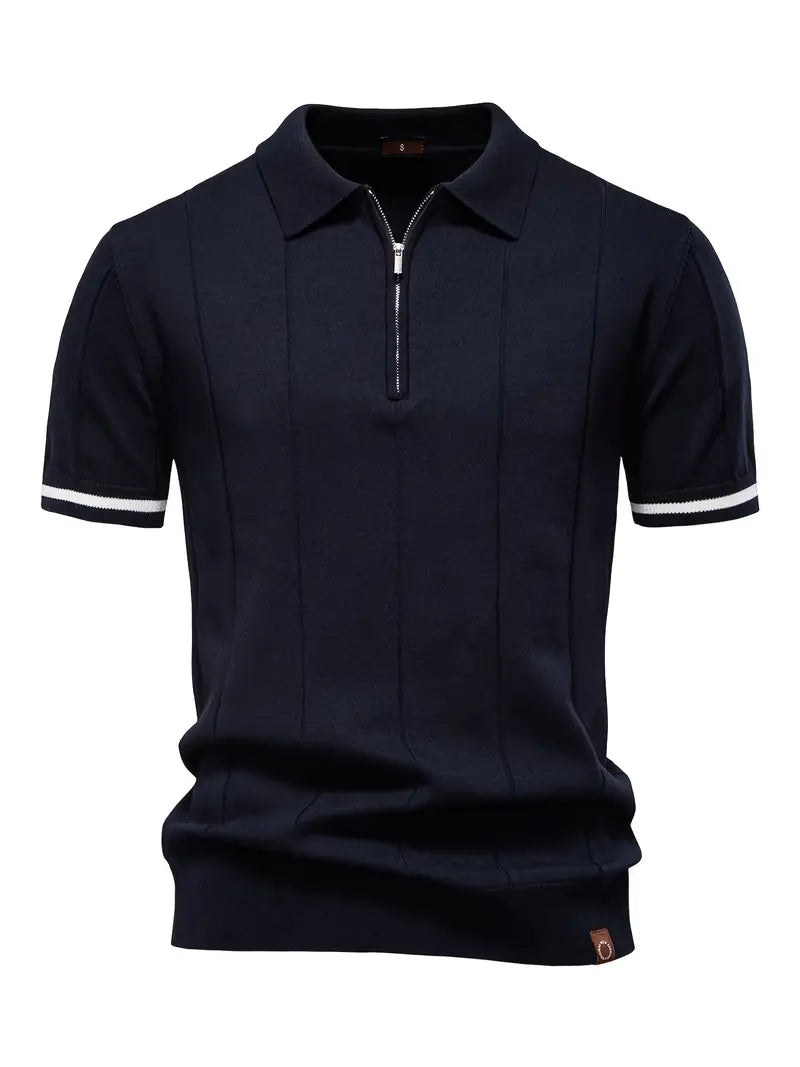 Mens Polo Shirt Modern Tapered Waist Flexible Fit