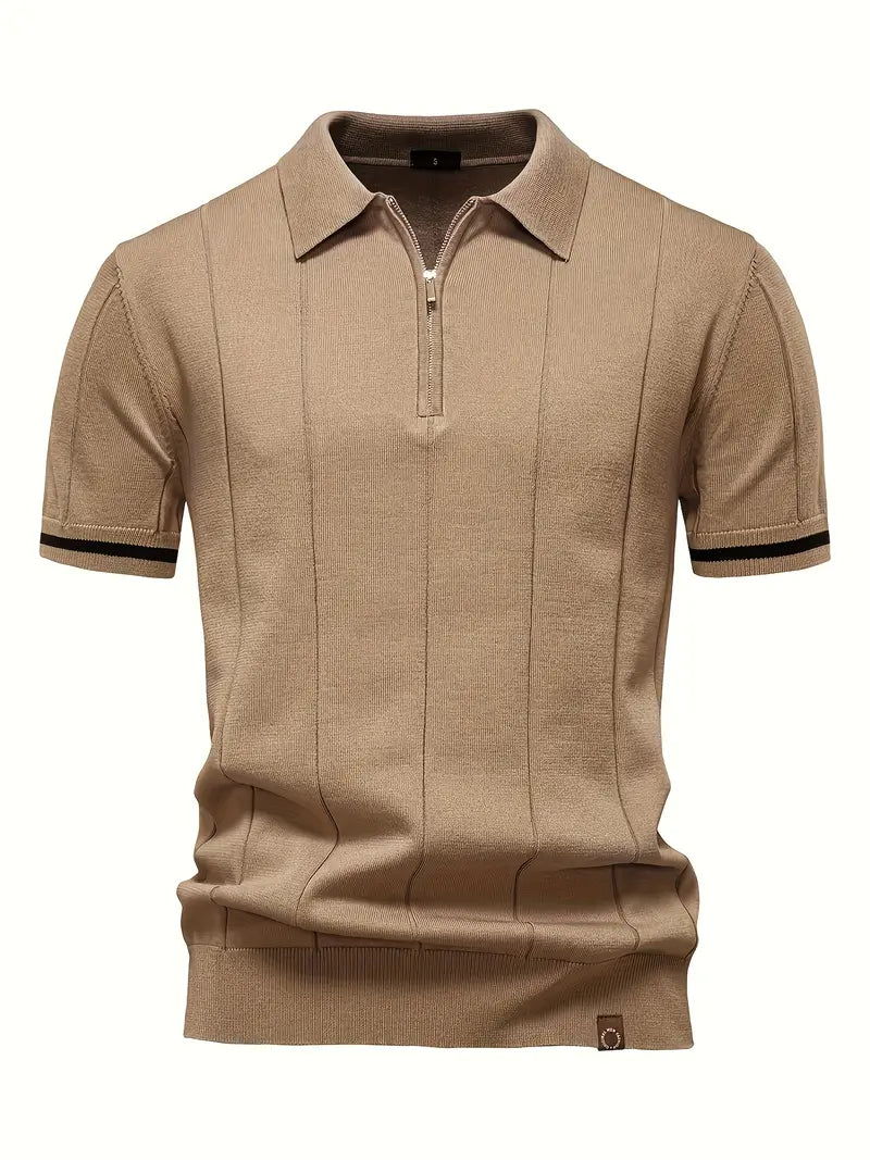 Mens Polo Shirt Modern Tapered Waist Flexible Fit