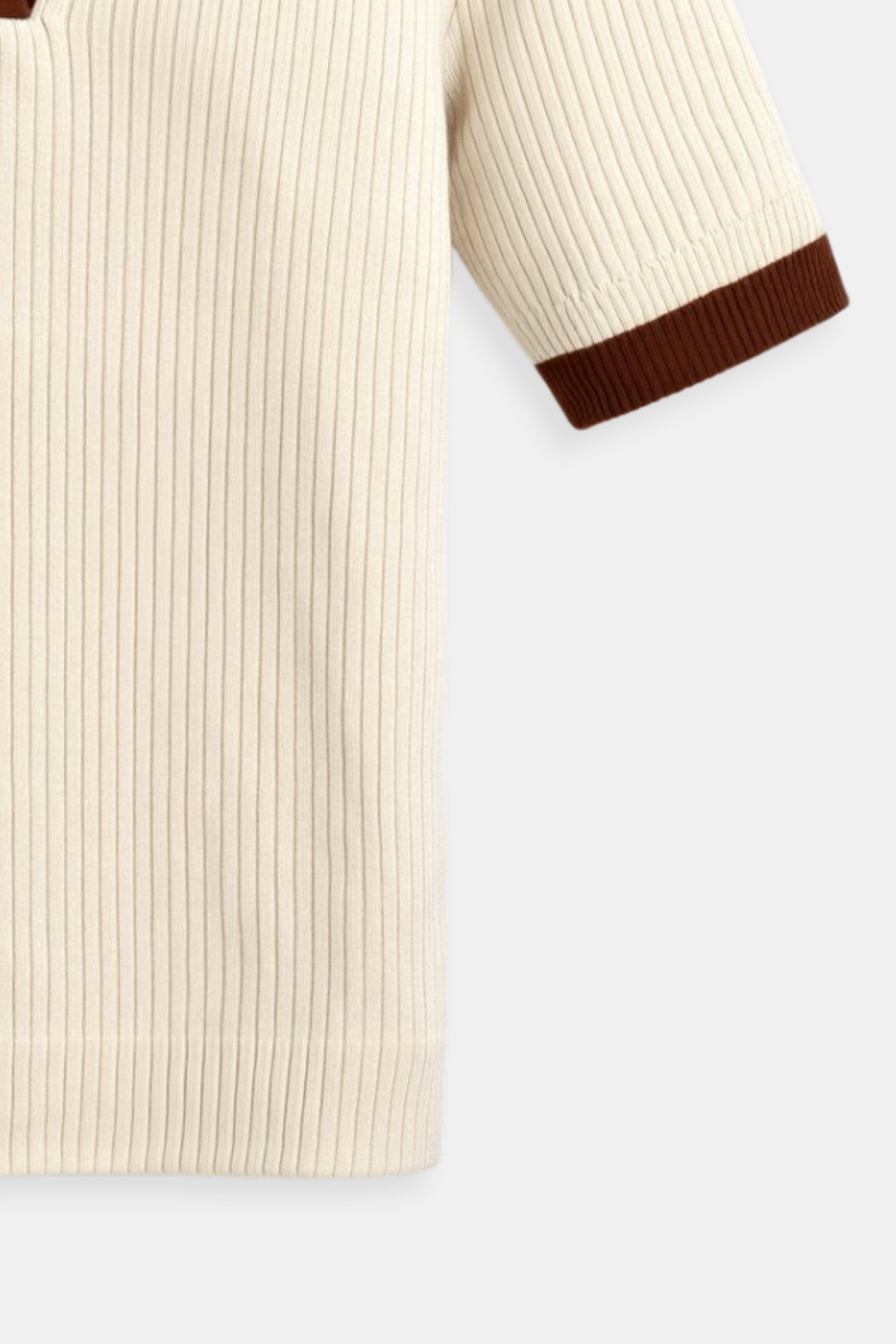 Mens Polo Shirt Semi-Sheer Blend Notched Collar