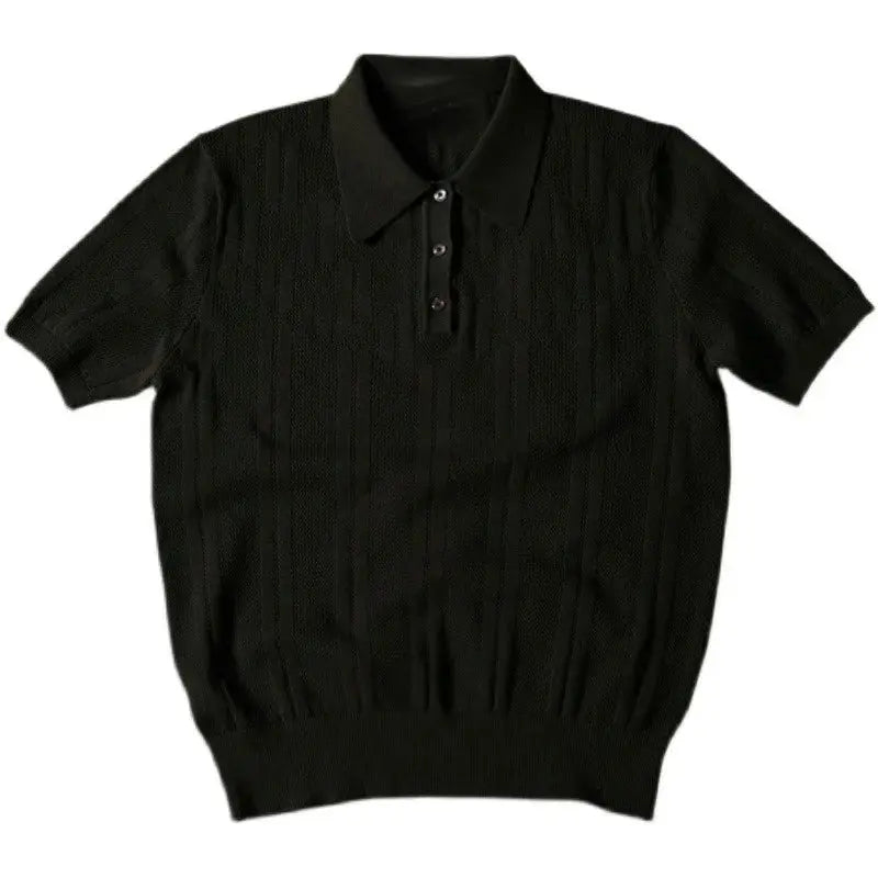Mens Polo Shirt Polyester Blend Knit Cool Airflow Collar