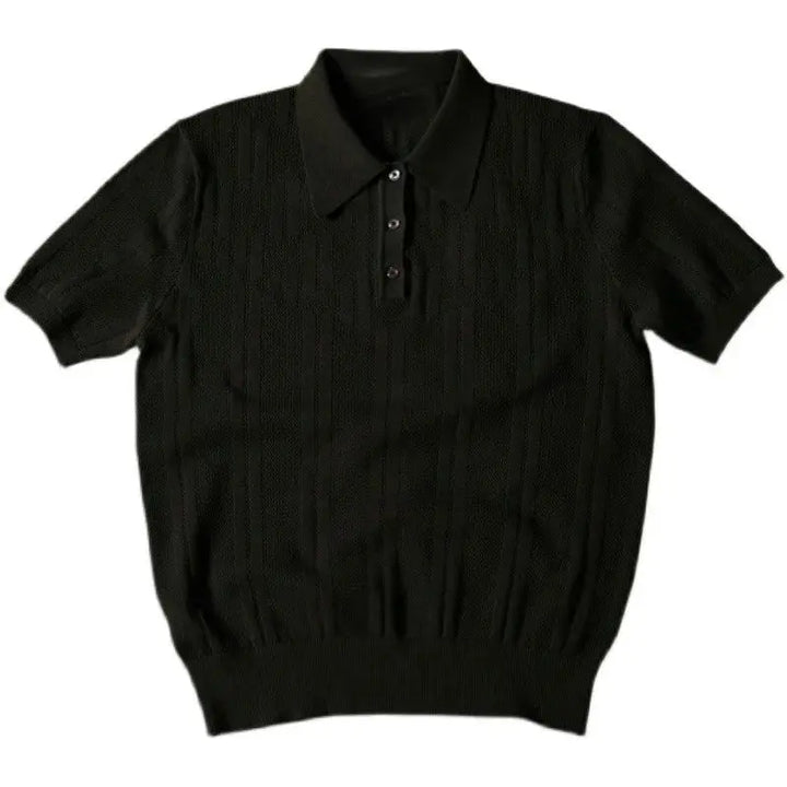 Mens Polo Shirt Polyester Blend Knit Cool Airflow Collar