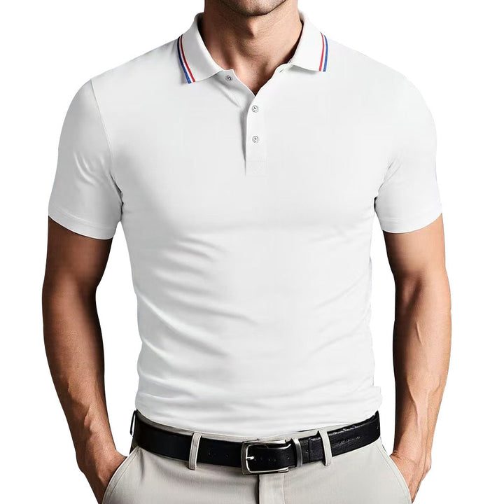 Mens Polo Shirt Polyester Blend Slim Fit Breathable - BritishMode