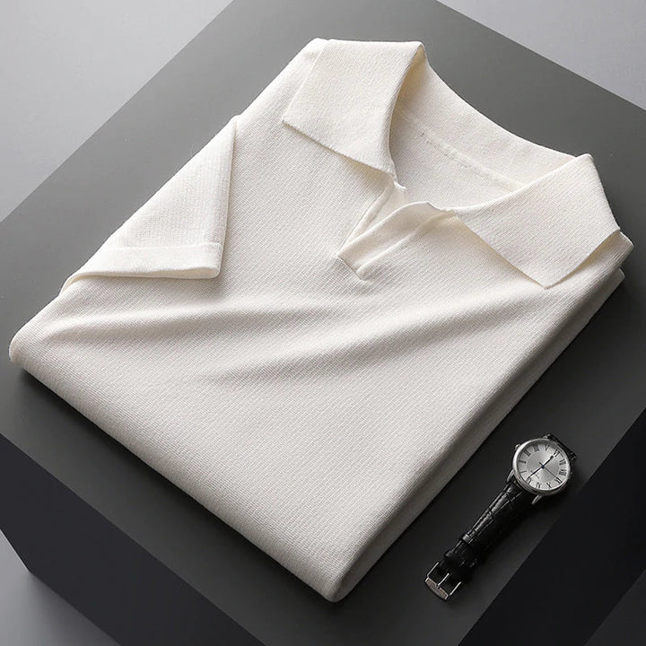 Mens Polo Shirt Soft Blend Johnny Collar Relaxed Fit