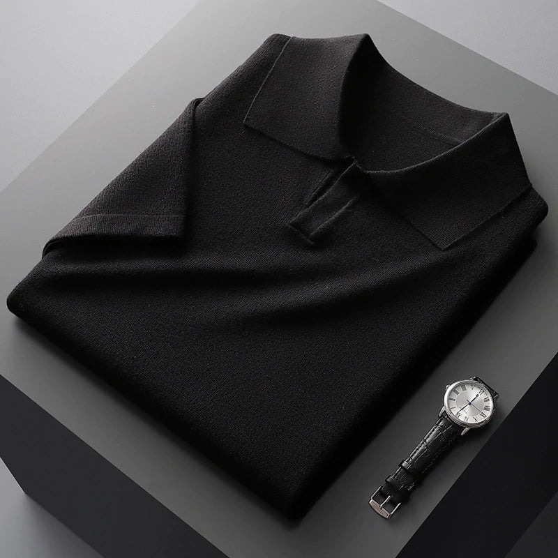 Mens Polo Shirt Soft Blend Johnny Collar Relaxed Fit