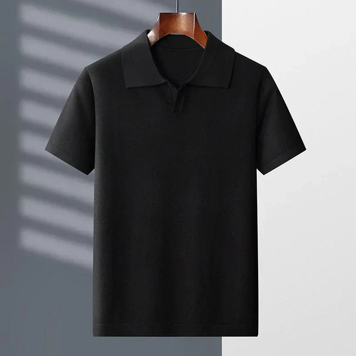 Mens Polo Shirt Soft Blend Johnny Collar Relaxed Fit