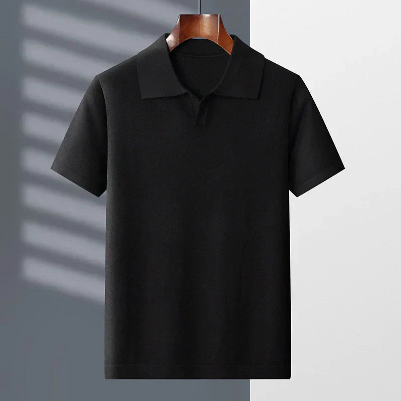 Mens Polo Shirt Soft Blend Johnny Collar Relaxed Fit