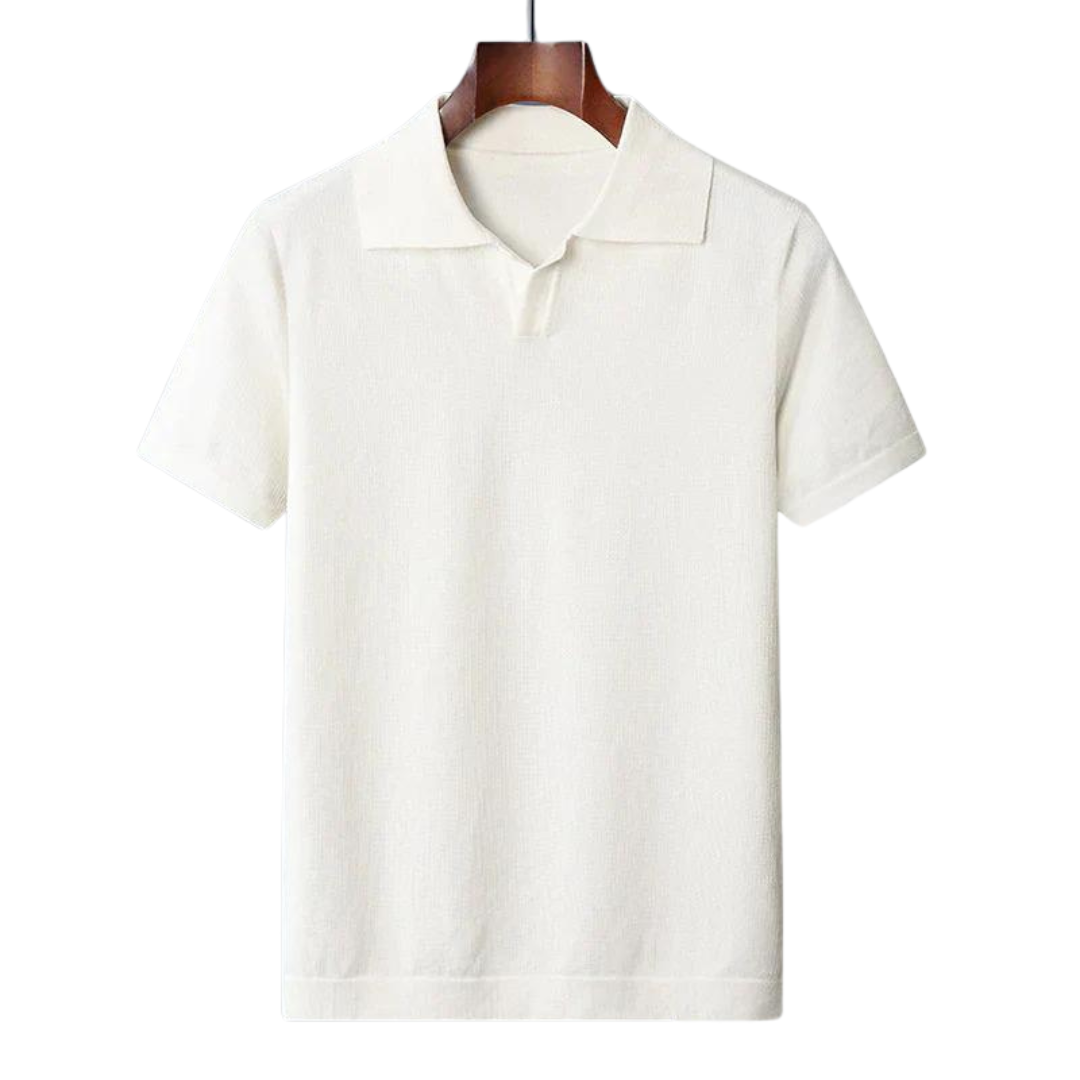 Mens Polo Shirt Soft Blend Johnny Collar Relaxed Fit - BritishMode