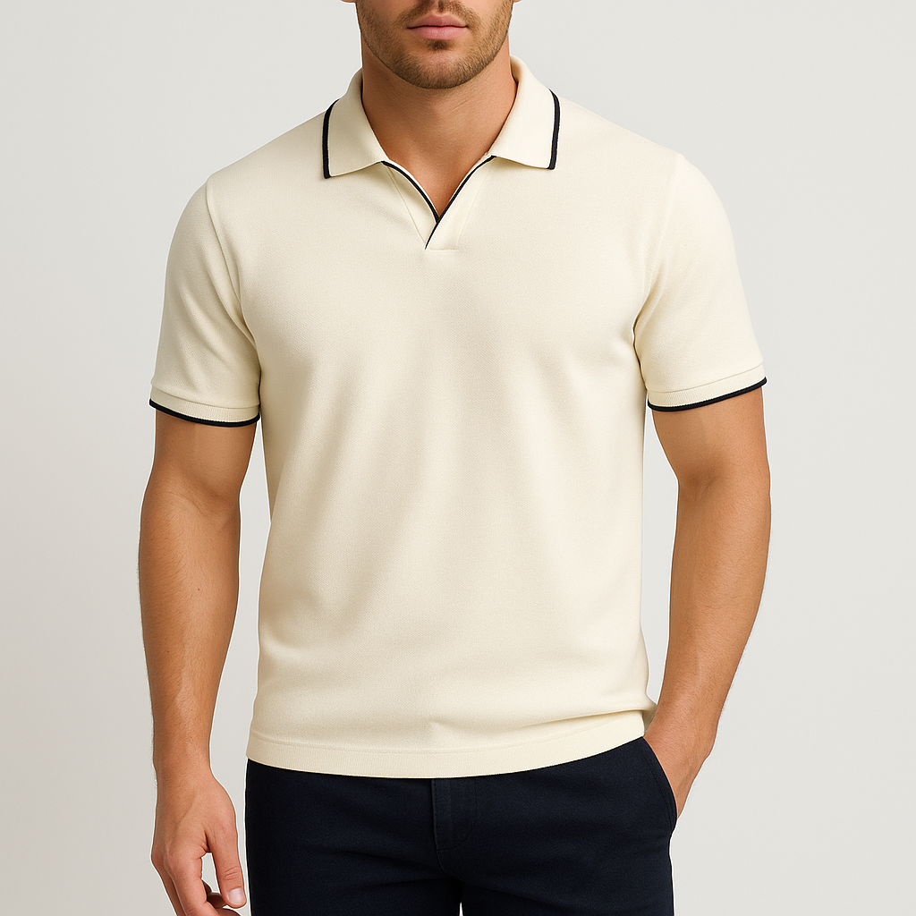Mens Polo Shirt Breathable Structured Fit with Contrast Trim - BritishMode