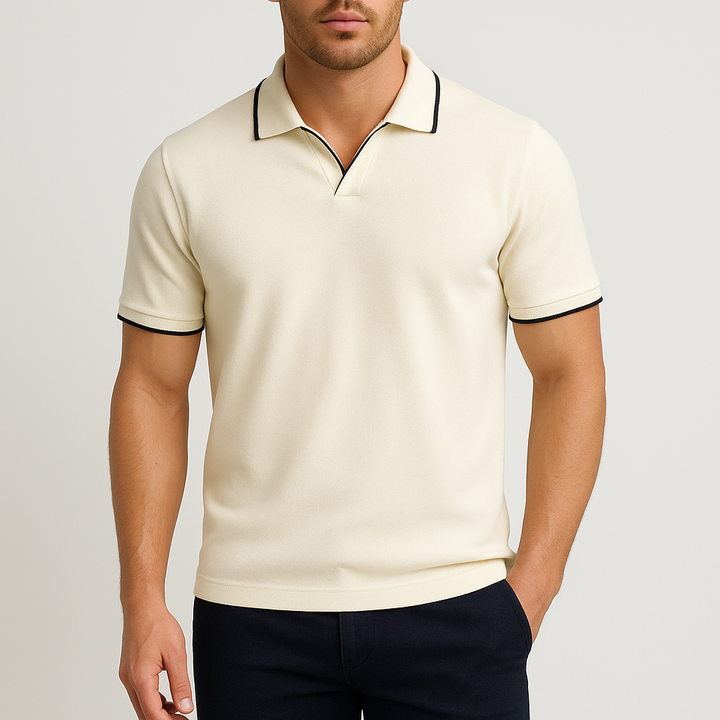 Mens Polo Shirt Breathable Structured Fit with Contrast Trim - BritishMode