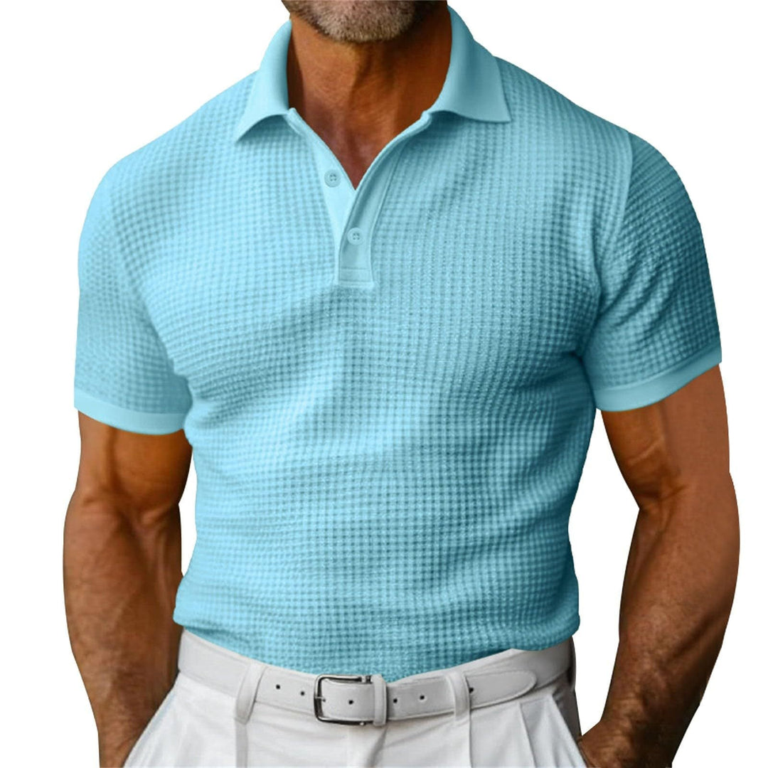 Mens Polo Shirt Breathable Blend Slim Fit Tailored