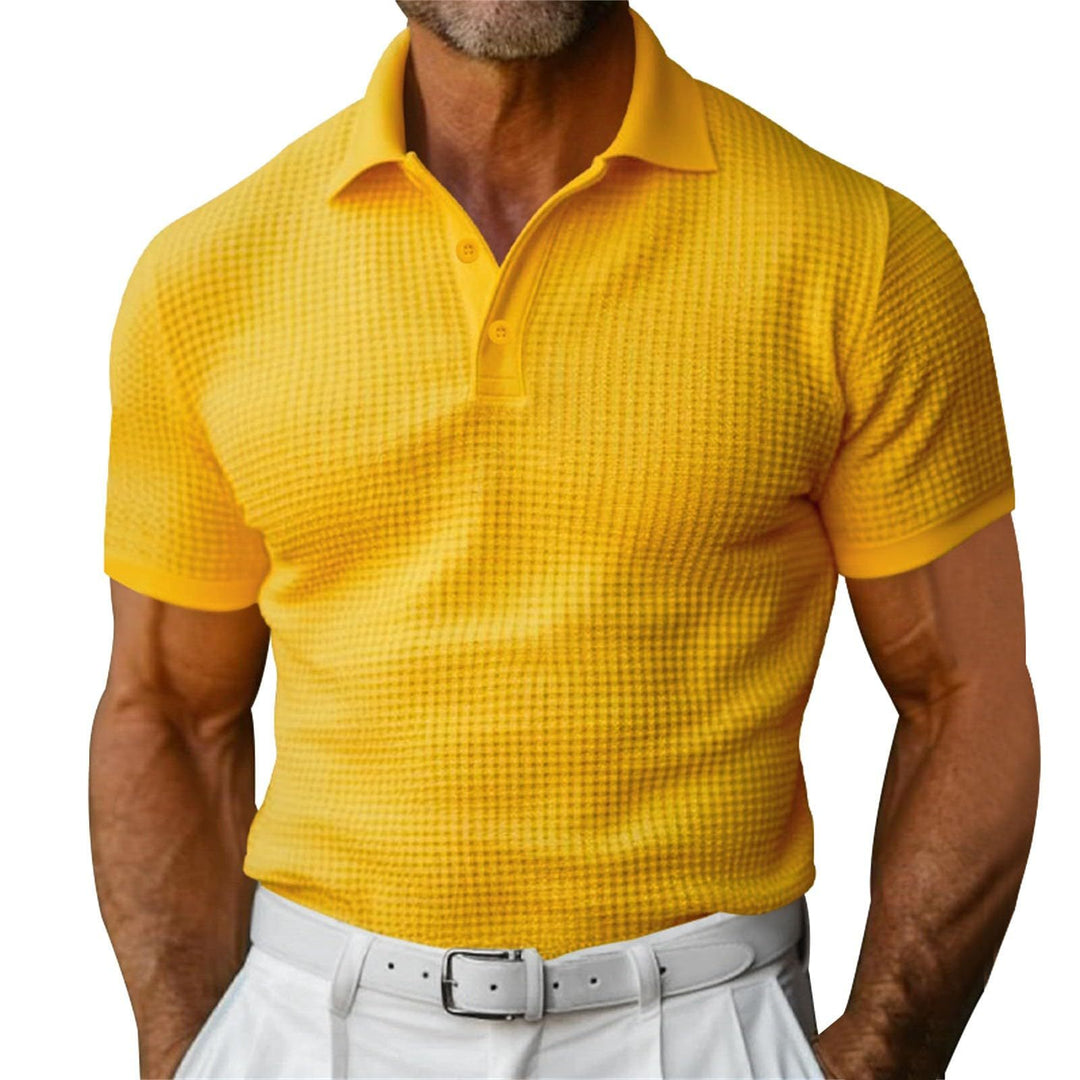 Mens Polo Shirt Breathable Blend Slim Fit Tailored