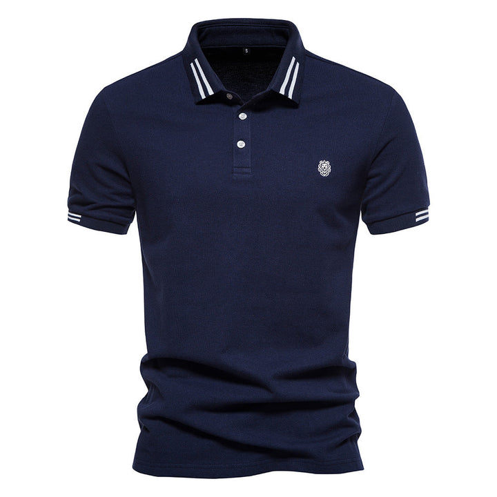 Mens Polo Shirt Breathable Fabric Structured Collar Relaxed Fit