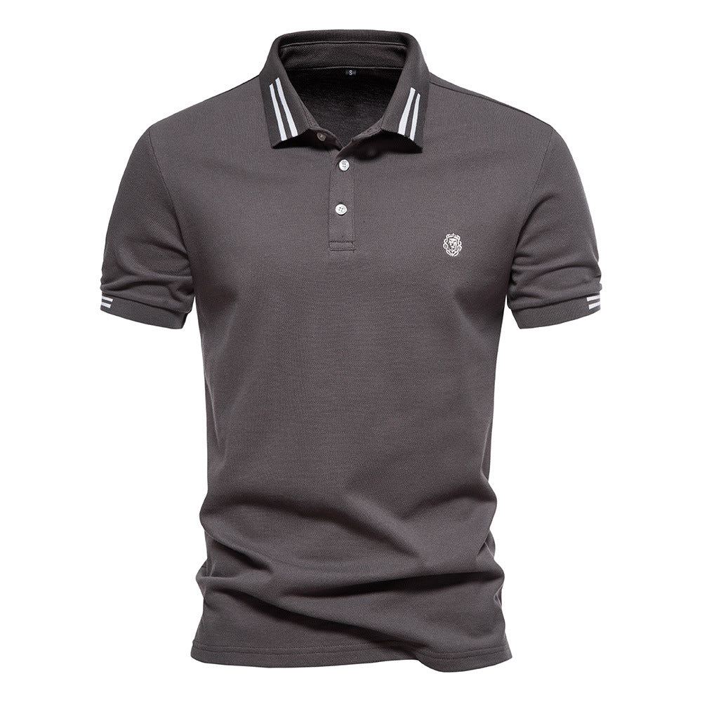 Mens Polo Shirt Breathable Fabric Structured Collar Relaxed Fit