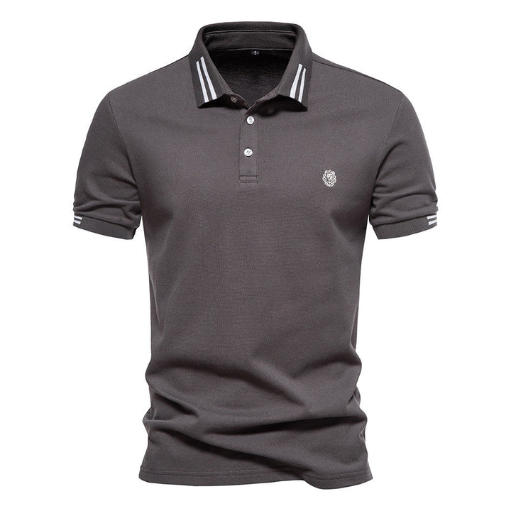 Mens Polo Shirt Breathable Fabric Structured Collar Relaxed Fit