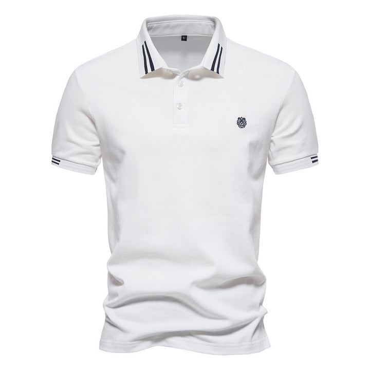 Mens Polo Shirt Breathable Fabric Structured Collar Relaxed Fit