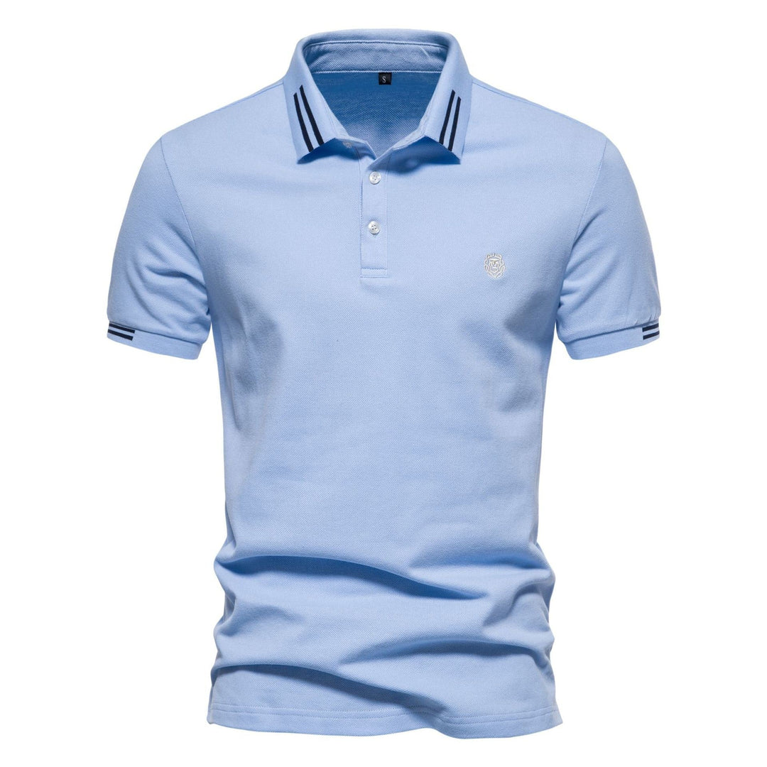 Mens Polo Shirt Breathable Fabric Structured Collar Relaxed Fit - BritishMode