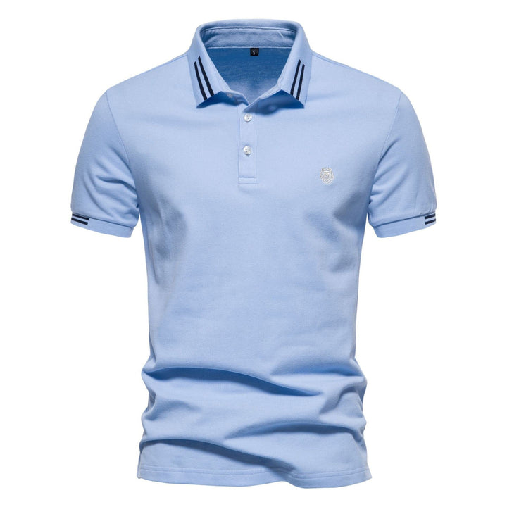 Mens Polo Shirt Breathable Fabric Structured Collar Relaxed Fit - BritishMode