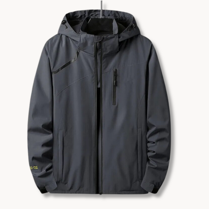 Unisex Polyester Blend Jacket with Attached Hood and Adjustable Hem