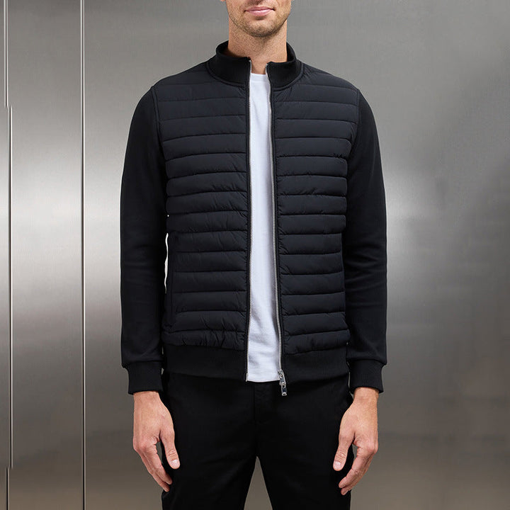 Unisex Quilted Polyester Blend Jacket Wind-Resistant