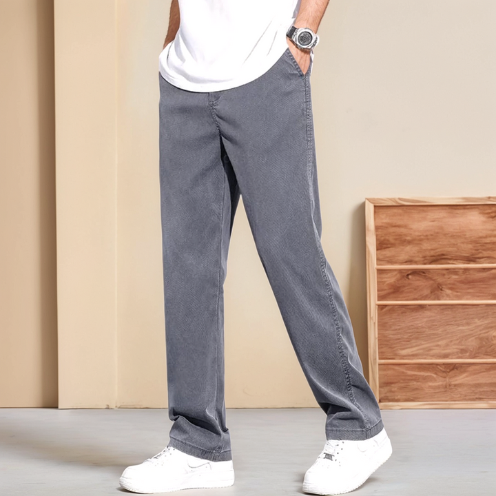 Mens Polyester Blend Jeans Relaxed Fit Comfortable Movement
