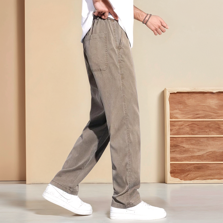 Mens Polyester Blend Jeans Relaxed Fit Comfortable Movement