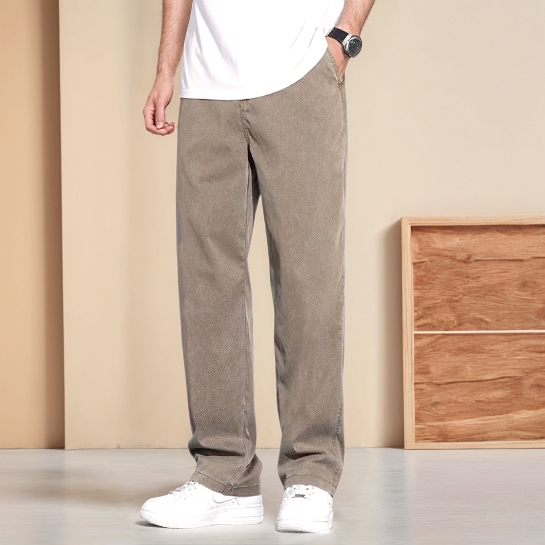 Mens Polyester Blend Jeans Relaxed Fit Comfortable Movement