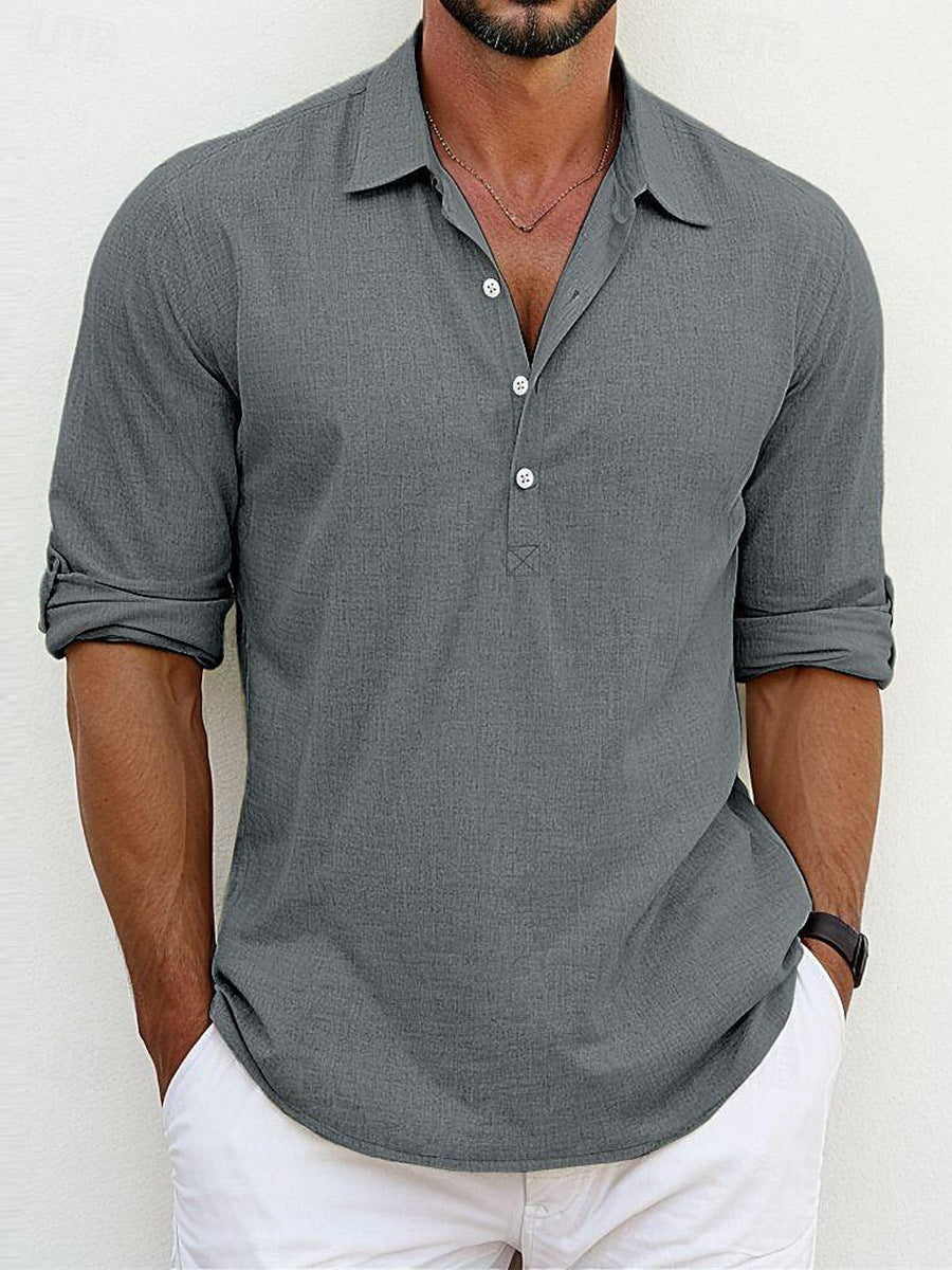 Mens Polo Shirt Polyester Blend Classic Collar Loose Fit