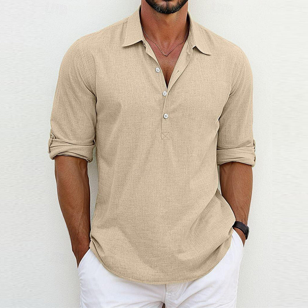 Mens Polo Shirt Polyester Blend Classic Collar Loose Fit