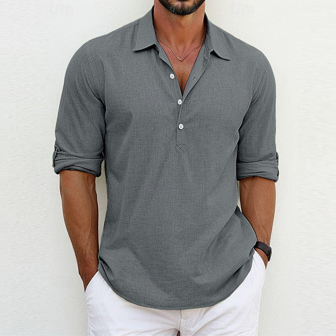 Mens Polo Shirt Polyester Blend Classic Collar Loose Fit