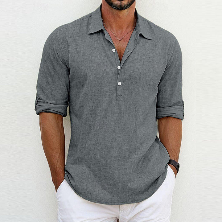Mens Polo Shirt Polyester Blend Classic Collar Loose Fit