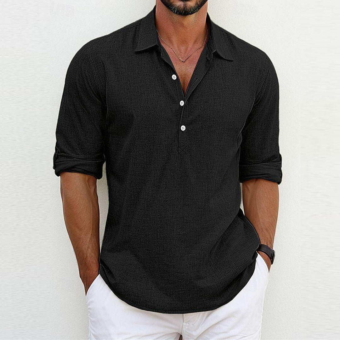 Mens Polo Shirt Polyester Blend Classic Collar Loose Fit