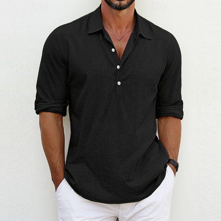 Mens Polo Shirt Polyester Blend Classic Collar Loose Fit