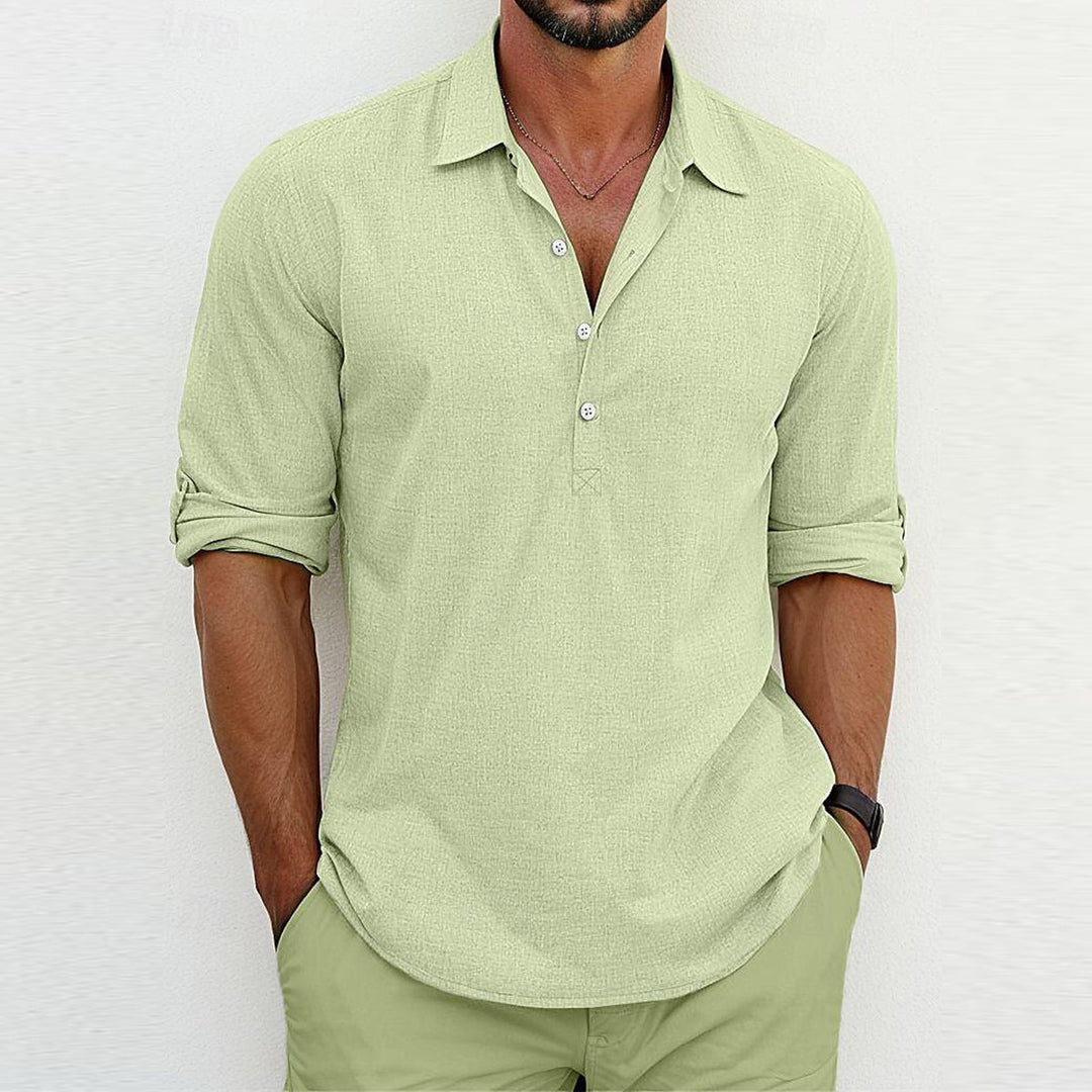Mens Polo Shirt Polyester Blend Classic Collar Loose Fit