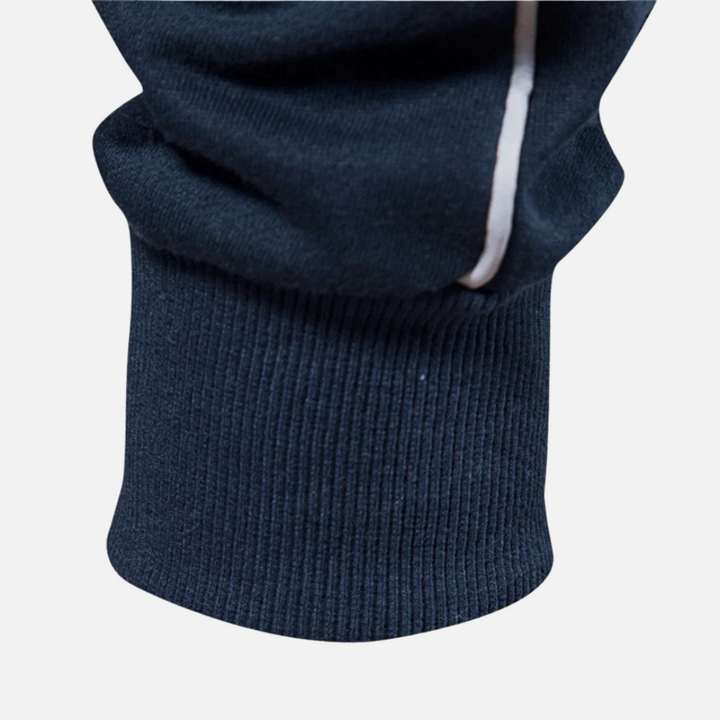 Unisex Polyester Blend Sweater Half Zip with Neck Shield Design