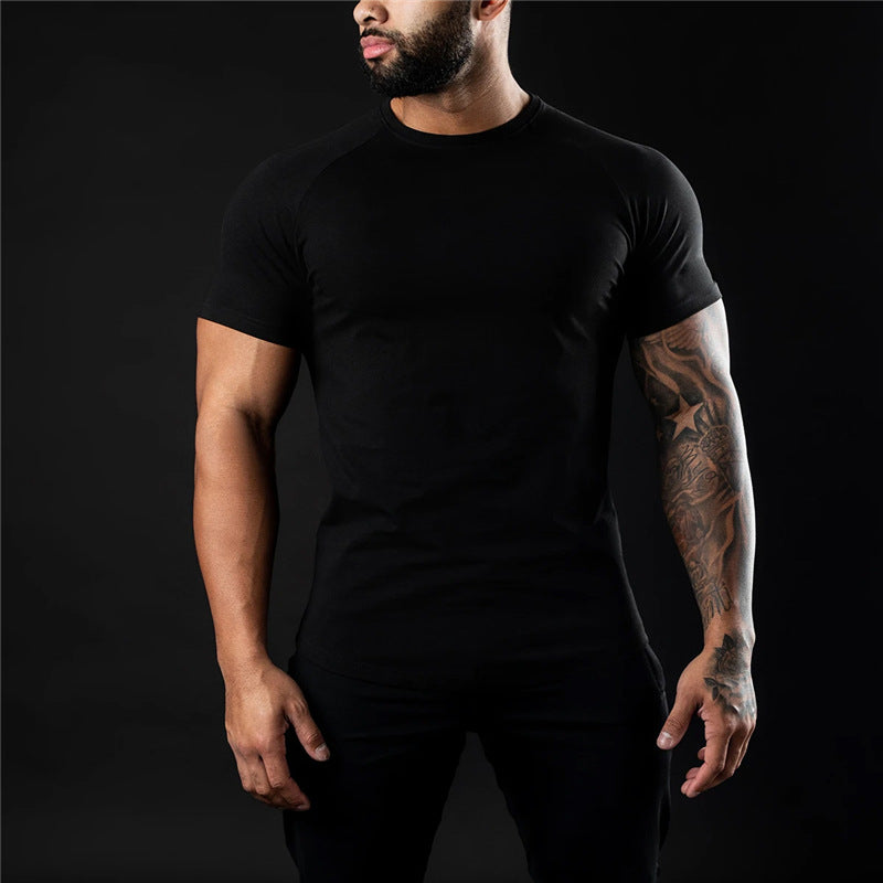 Mens Slim Fit T-Shirt Polyester Blend Short Sleeve